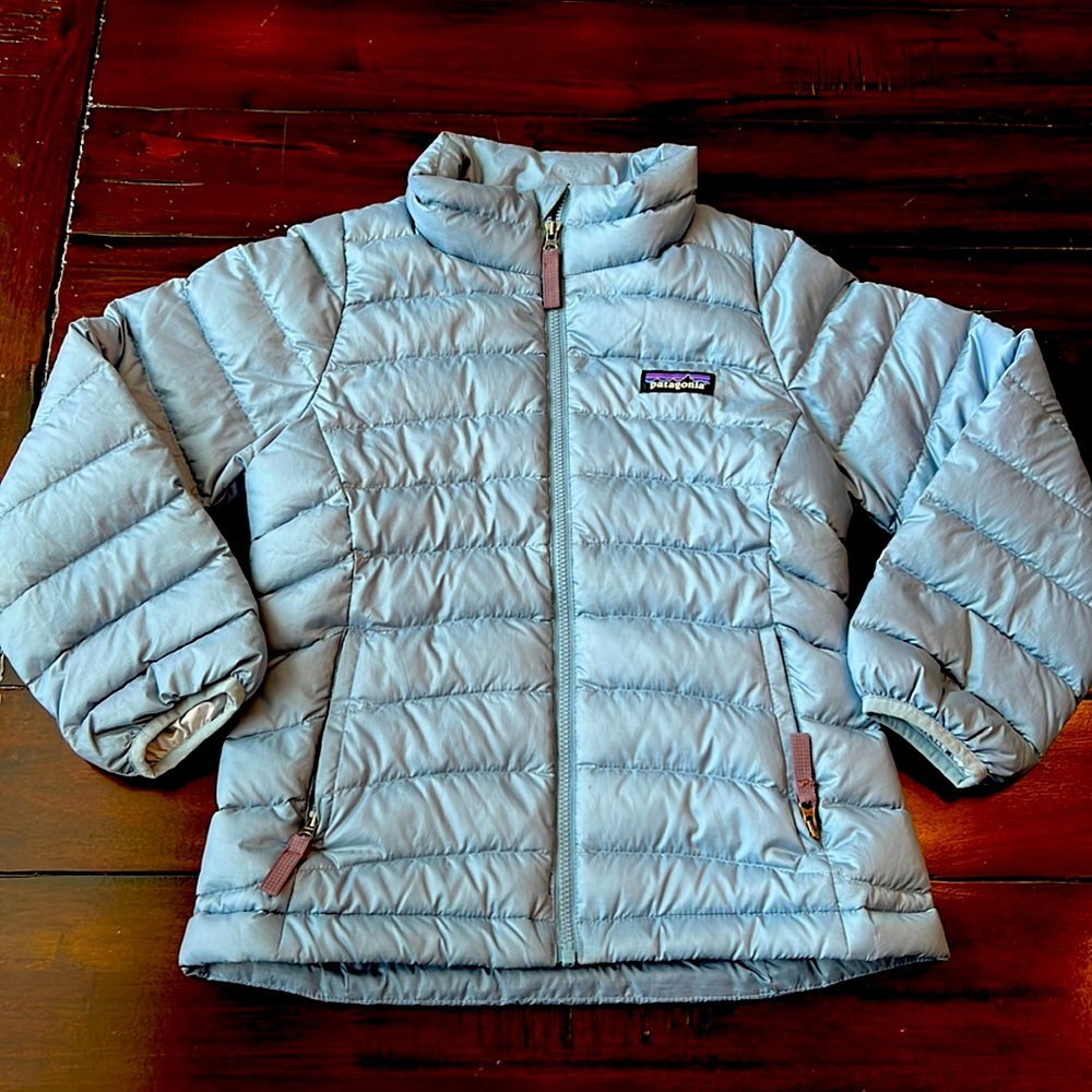 Patagonia Steam Blue Kids Down Jacket - Size XS (5-6 Kids)